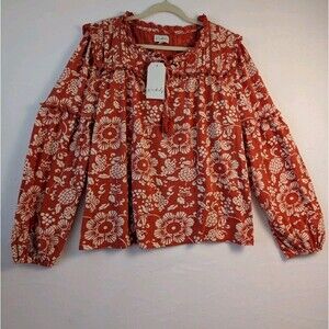 Wonderly Red Floral Blouse